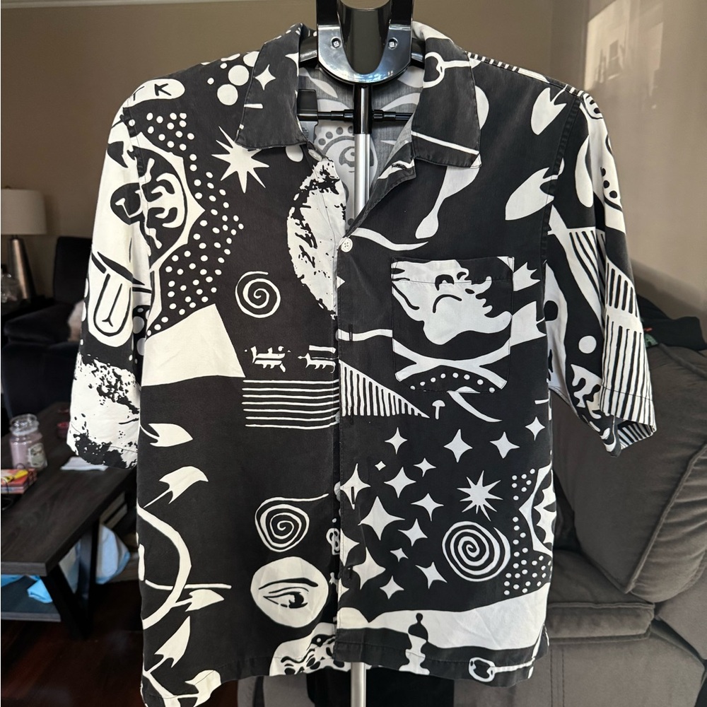 Black and White Graphic Men's Jacket